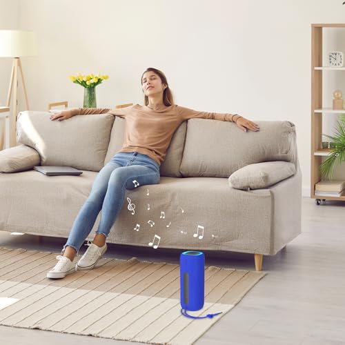 PEICHENG Bluetooth Speaker, Portable Wireless Clear Loud Stereo Sound IPX5 Waterproof with RGB Lights BT5.3 Long Playtime TWS Pairing,for Home Party Outdoor Beach,Great Gift Choice (Blue) - color: Blue
