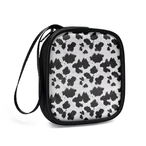 Black Cow Carrying Earphone Case Pouch Storage Bag Holder-Earbud Case Headphones Storage Bag Pouch for Headphone, Bluetooth - color: Black Cow