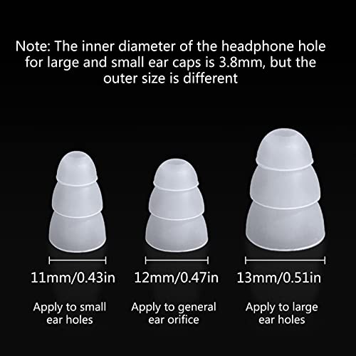 Replacement Triple Flange Ear Tips Earbuds Silicone for in Ear Headphones in-Ear Hole 4.0mm,Silicone - color: T