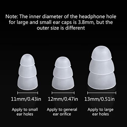Replacement Triple Flange Ear Tips Earbuds Silicone for in Ear Headphones in-Ear Hole 4.0mm,Silicone - color: T