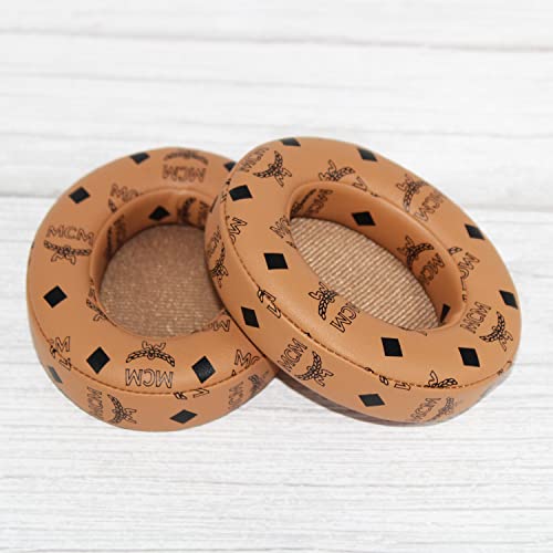Replacement Ear Pads Protein PU Leather Ear Cushion Compatible with Beats by Dr.Dre Studio 2.0 Studio 3 B0500 B0501 Wired Wireless Over-Ear Headphones (Floral Brown) - color: Floral Brown