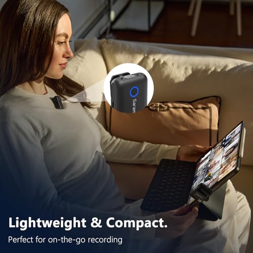 Saramonic BLINK500B2+ Wireless Lavalier Microphone for iPhone/Camera/Android, Detail-Rich Audio, 40h Battery Life, Clip on Wireless Lapel Mic for Live Streaming Video Conference Recording
