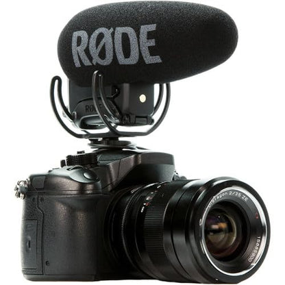 Rode VideoMic Pro+ On-Camera Shotgun Microphone Bundle with DeadCat VMP+ Artificial Fur Wind Shield — Safety Channel Supercardioid Camera-Mount Mic for Filmmaking, Vlogging, Documentary, Weddings
