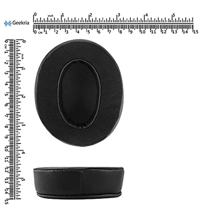 Geekria Comfort Hybrid Velour Replacement Ear Pads for Arctis, HyperX, Skullcandy, Sony, SteelSeries, Turtle Beach, and Other Large or Mid-Sized Over-Ear, Repair Parts (Black)