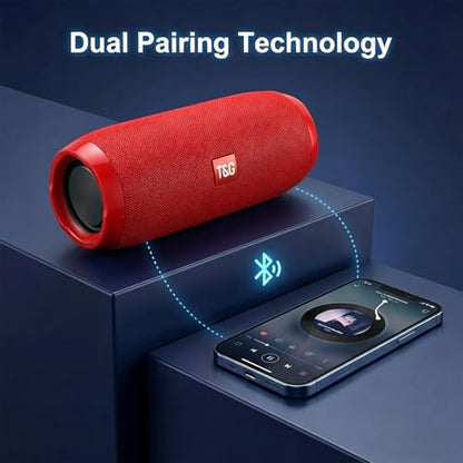 T&G TG Portable Bluetooth Speaker, IPX4 Waterproof Wireless Speaker, Red - color: Red