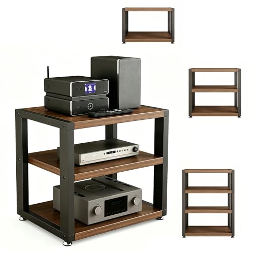 Desktop Audio Cabinet CD Record Player Stand Audio Rack, 2/3/4 Tier AV Component Media Stand, HiFi Rack Corner Shelf Stereo Cabinet for Gaming Room(3-Tier/45x35x42.5cm) - size: 3-Tier/45x35x42.5cm