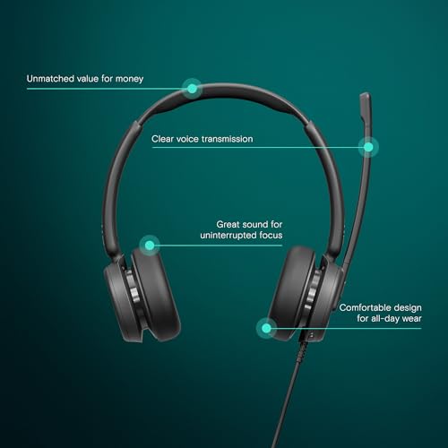 EPOS Impact 460T Binaural On-Ear USB C and USB A Wired Headset with Dual Noise-Canceling Mics, Microsoft Teams Certified, Plug-and-Play, Ideal for Office, Remote Work, Zoom & Business Calls - style: Stereo, Team Certified