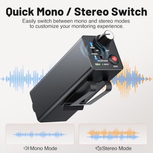 MELONARE Portable Wired in-Ear Monitor Headphone Amp XLR TRS WM-1
