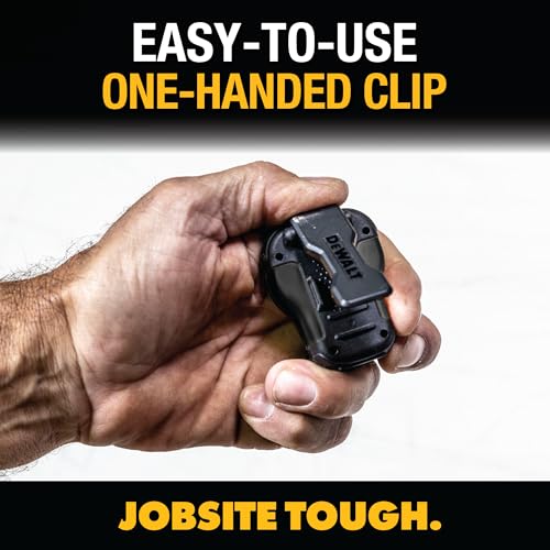 DEWALT Wearable Bluetooth Speaker [Onyx Edition - Black] Clip-On Wireless | Jobsite Pro Water-Resistant Portable Speaker (Non- Magnetic), Mic for Hands-Free Music/Calls, Mini Speakers Bluetooth - color: Black