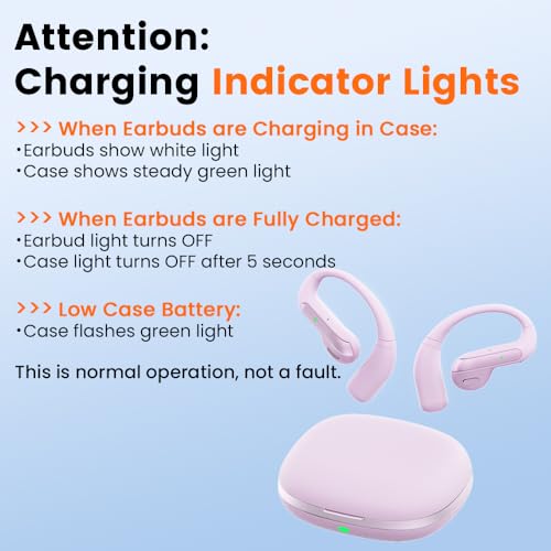 Piluyaa Open Ear Bluetooth 5.3 Earbuds, Wireless Headphones Sport Over Earphones Built-in Mic with Ear Hooks, 58H Playtime Ear Buds Fast Charging, IPX7 Waterproof for Running/Workout—Purple - color: Purple