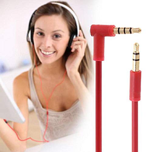 Replacement Audio Cable Cord Wire with in-line Microphone and Control Compatible with Beats Headphones Solo, Studio, Pro, Detox, Wireless, Mixr, Executive Headphones(Red) - color: Red