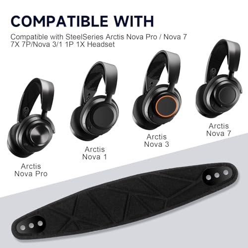 Replacement Nova Pro Headband Pad Compatible with SteelSeries Arctis Nova Pro/Nova 7 7X 7P/Nova 3/1 1P 1X Gaming Headset (Black)