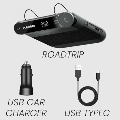 Avantree Roadtrip - Car Bluetooth Speaker & Wireless FM Transmitter Kit | Streaming Cell Phone Audio to Car Speaker with Hands-Free 6W Speakers, Built-in Mic, and Long 22hr Playtime