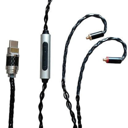USB Type-C to MMCX Headphone Cable, Built-in DAC Amp, Braided Audio Cable with Carrying Case (USB C to MMCX) - size: USB C TO MMCX