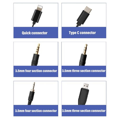 USB C Lavalier Microphone, Noise Cancelling Condenser Mic with Plug & Play, Clip On Lapel Mic for Computer & Smartphone, for Streaming, Gaming, Online Class, Recording