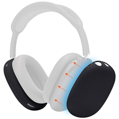 WC ShellZ Max - Protective Shell Covers for AirPods Max 1 & 2 | Made by Wicked Cushions | Made with Premium Silicone | Black - color: Black