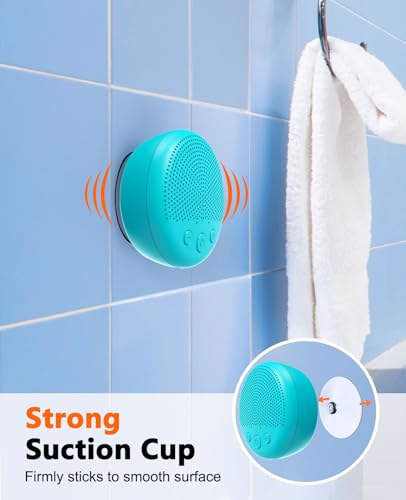 LENRUE Shower Speaker, Bluetooth Waterproof Speaker Wireless, Portable Speaker with Clear Loud Sound, Suction Cup, Lanyard, Ideas Gifts - color: Blue