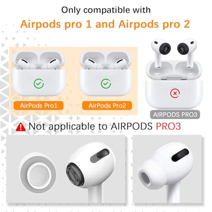 Memory Foam Ear Tips for AirPods Pro and AirPods Pro 2 Silicone Shield 3 Pairs Replacement Tips (Grey, Large)
