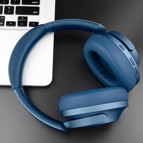 SOULWIT Professional Earpads Cushions Replacement for 1MORE SonoFlow/SonoFlow SE/SonoFlow Pro Headphones, Ear Pads with Soft Protein Leather, Noise Isolation Foam - Blue - color: Blue