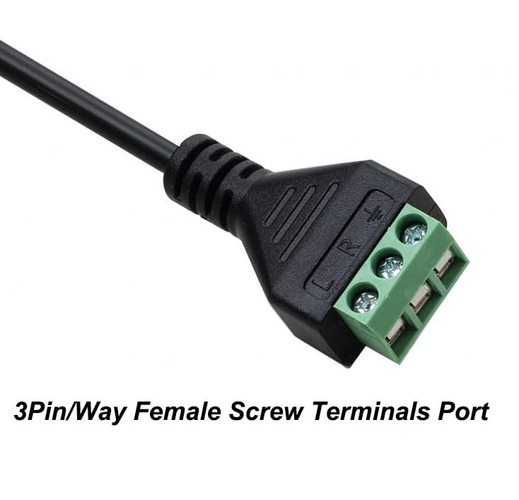 Gold Plated 3.5mm (1/8") 4 Pole TRRS Stereo Audio Balanced Male Jack to AV 4 Pin Screw Video Balun Terminal Adapter Connector Cable 30cm/1FT (3.5mm M/4pin) - color: 3.5mm M/4pin