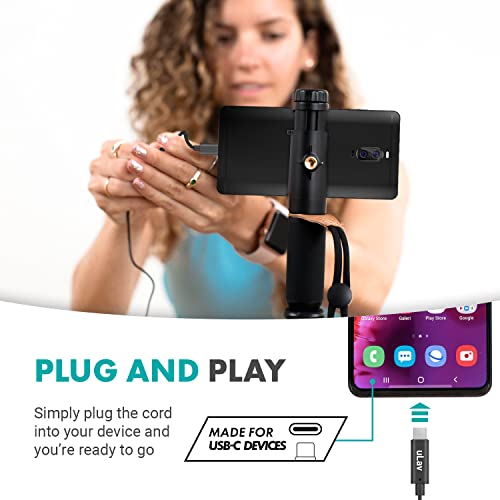 Movo uLav - Wired Omnidirectional USB-C Lavalier Clip On Microphone - External Clip On Mic for Android Smartphone, iPad Pro, USB Type-C Devices - Lapel Microphone for YouTube, Vlogging, Interviews