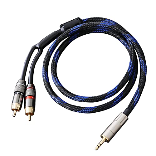 Audiophile HiFi OFC Audio Cable 3.5mm Male to 2 RCA Male Audio Cable for Connects a Smartphone, Tablet, or MP3 Player to a Speaker or Other RCA-Enabled Devices (1M(3.3FT)) - size: 1M(3.3FT)