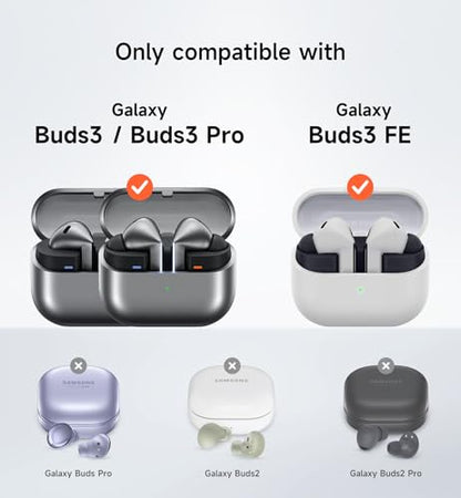 SURITCH for Samsung Galaxy Buds 3 Pro (2024) / Buds 3 (2024) / Buds 3 FE (2025) Case, Magnetic Cases with Cleaner Kit & Hanging Lanyard, Stylish Shockproof Cases Rugged Protective Cover, Black - color: Black