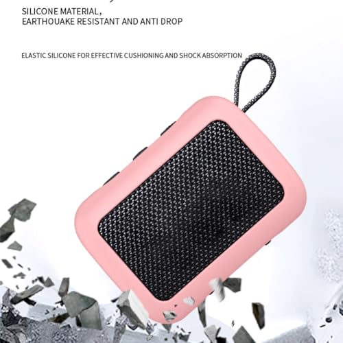 for JBL Go 5 Waterproof Bluetooth Speaker Silicone Cover Case, Silicone Case Compatible with JBL GO 5 Bluetooth Speaker Shockproof Protective Cover，Portable Silicone Travel Case, Protective Skin Case - color: pink