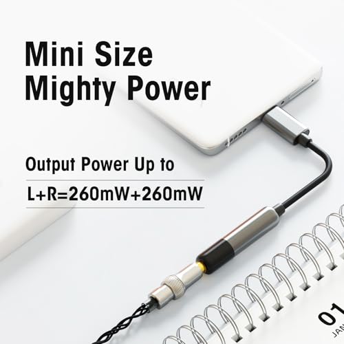 SHANLING UA MINI USB C DAC to 3.5mm Audio Adapter Portable DAC Headphone Amplifier with LED Light Audio Cables High Resolution 32bit/384Khz for Android/iOS/Windows/Mac (Black) - color: Black
