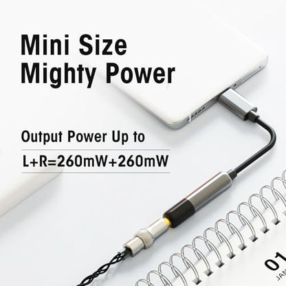 SHANLING UA MINI USB C DAC to 3.5mm Audio Adapter Portable DAC Headphone Amplifier with LED Light Audio Cables High Resolution 32bit/384Khz for Android/iOS/Windows/Mac (Black) - color: Black