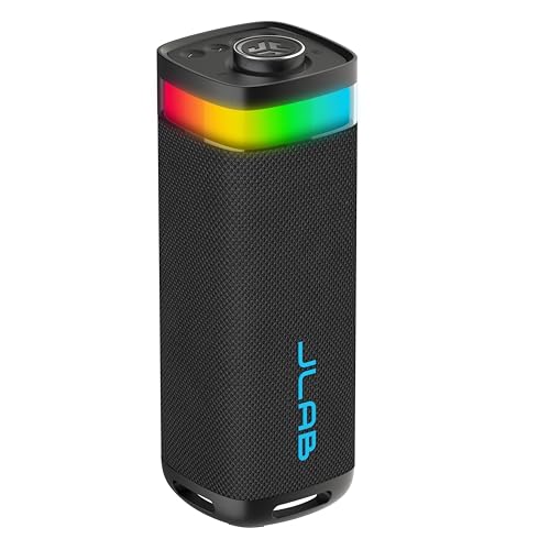 JLab, JBuds Party, Portable Bluetooth Speaker, IP56 Waterproof, Multi-Speaker Connect, RGB Lighting, Black - color: Black