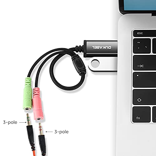Long USB Audio Adapter with 3.5mm Jack External USB Sound Adapter - 1.2M - size: 47 inch / 120 cm