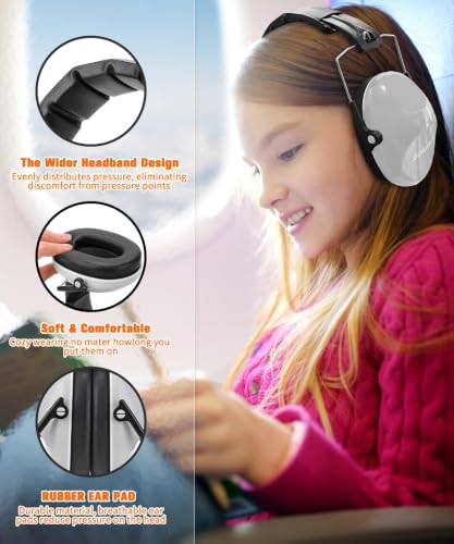 ZOHAN 032 Kids Noise Canceling Headphones - 25dB NRR Kids Ear Protection Earmuffs for School, Monster Jam, Fireworks, Travel, Air Show, Concert, Autism - Grey - color: Grey