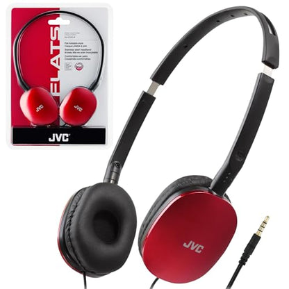 JVC HAS160R Flat Headphones - Red, One Size - color: Red, style: No Mic