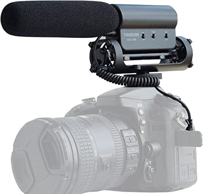 TAKSTAR SGC-598 3.5mm Cardioid Shotgun Microphone for Camera | Cardioid Condenser, +10dB Gain, 200Hz Low-Cut, Shock-Resistant