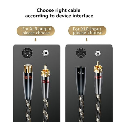 SKW Single XLR Female to RCA Male Cable, BG Series Ultra-high Purity Copper Audio Cable 4.9ft/1.5M (1 Cable) - color: XLR Female to RCA Male, size: 4.9 ft (1.5 m)