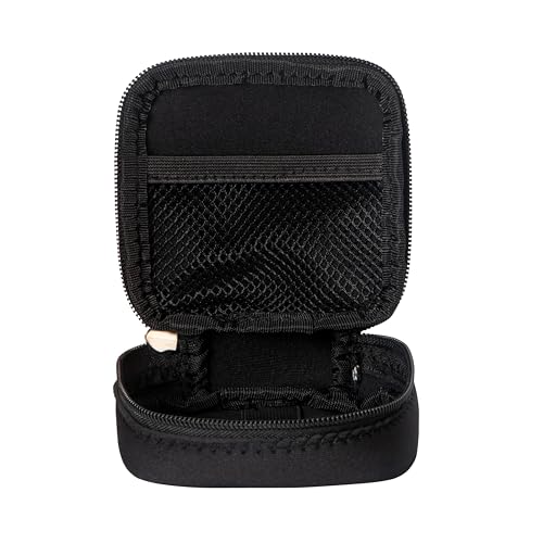 Mini Pouch for Organization, Soft Small Electronic Organizer Travel Storage Carrying Tech Bag Compatible with MagSafe Power Adapter, Laptop Accessories Cables, Cords, USB Drives, Earphones Black