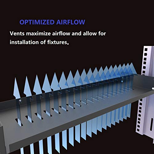 2 Pack of 1U Vented Cantilever Server Rack Mount Shelf 6" Deep | for 19" Network Cabinet or Equipment Rack, Metal,Disassembled Black(6V2PC) - size: 6V2PC