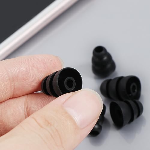 Replacement Triple Flange Ear Tips Earbuds Silicone for in Ear Headphones in-Ear Hole 4.0mm,Silicone - color: T