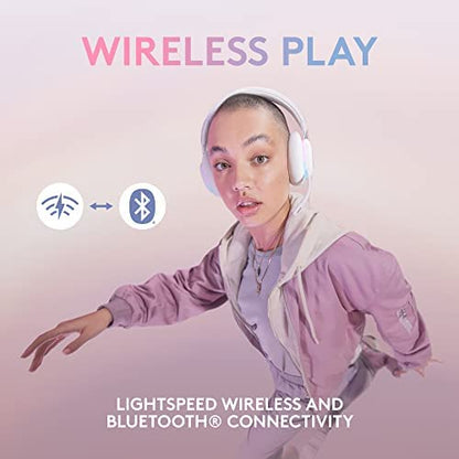 Logitech G735 Wireless Gaming Headset Customizable LIGHTSYNC - White Mist | Customizable LIGHTSYNC RGB Lighting, 3.5 MM Aux compatible, For PC and mobile devices, Detachable Mic