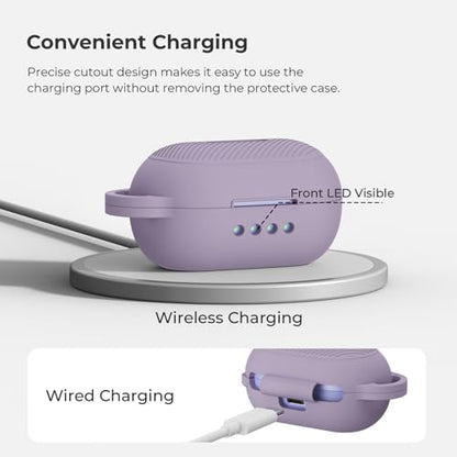 Soft Silicone Case for Raycon Everyday Classic Earbuds with Keychain&Cleaning Pen kit,Anti-Scratch Shockproof Protective Case Cover for Raycon Everyday Classic Earbuds Charging Case (Purple) - color: Purple
