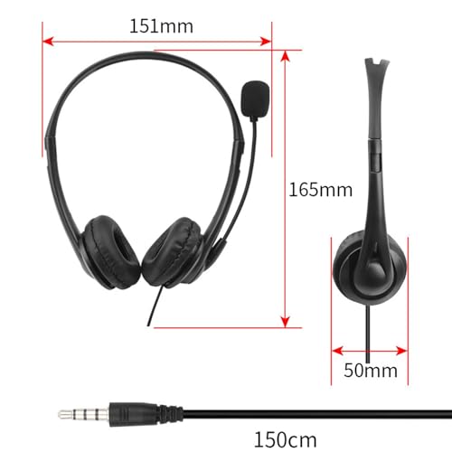 On Ear Corded Headphones with Built in Microphone 3.5mm Connection Comfortable for Music Calls Learning and Office Use