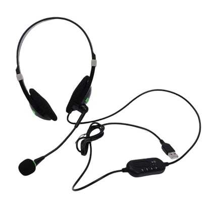 Gaming Headset, Lightweight 70g Design with Noise Cancelling Microphone USB Headset, Wired with in Line Control for PC Laptop Office Work Call Center