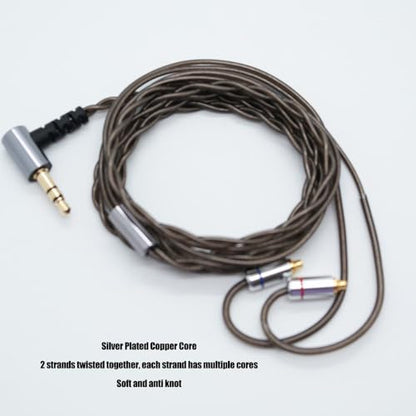 3.9ft MMCX Earphone Cable 3.5mm Plug Silver Plated Copper Core Earbuds Upgrade Wire Plug and Play for IE300 IE600 IE900
