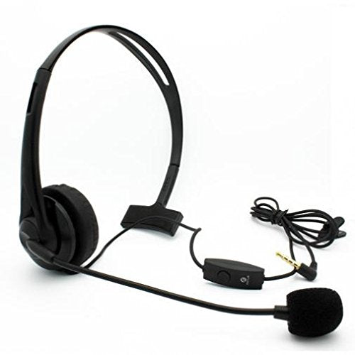 Compatible with Moto E5, E5 Plus - Wired Headset Mono Handsfree Headphone 3.5mm Earphone Earpiece Boom Microphone Single Earbud [Black] Works with Motorola Moto E5 Plus