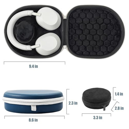 ProCase Hard Travel Case for Sony Headphones -Navy | Fits WH-CH720N/WH-CH710N/WH-CH520/WH-CH510/WH-1000XM5/WH-1000XM4/WH-XB910N & Bose 700, Carrying Bag with 2 Dust Covers - color: Navy