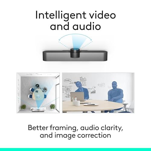 Logitech MeetUp Video Conferencing System 4K 3 Microphones - Black | 1080p/720p, 3 microphones, adjustable speakers, wide field of view 120°, PC/Mac/laptop/MacBook/tablet compatible - style: MeetUp