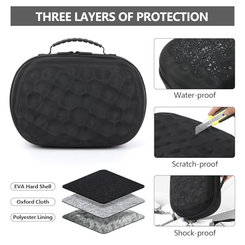 Hard Carrying Case for Meta Quest 3/3s VR Headset, Compatible with Bobovr M3 pro and Touch Controllers Accessories, Waterproof Portable Protection Storage Bag (Black)