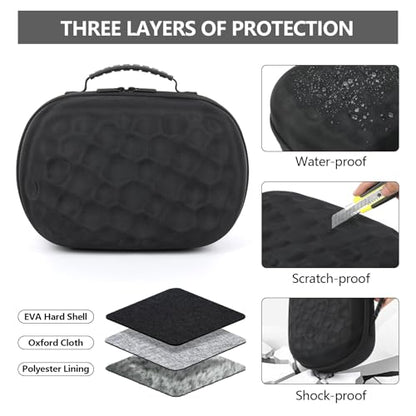 Hard Carrying Case for Meta Quest 3/3s VR Headset, Compatible with Bobovr M3 pro and Touch Controllers Accessories, Waterproof Portable Protection Storage Bag (Black)