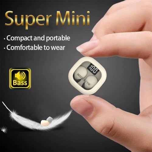 SK19 Sleep Earbuds for Side Sleepers,Invisible Smallest Wireless Bluetooth Earphones,Hidden Headset for Small Ears,Earbuds with Mic for Phone（White） - color: White